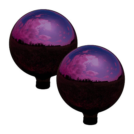 Net Health Shops Merlot Mirror Gazing Globe - 10 Inch 2-pc. Glass Yard Art, One Size, Purple