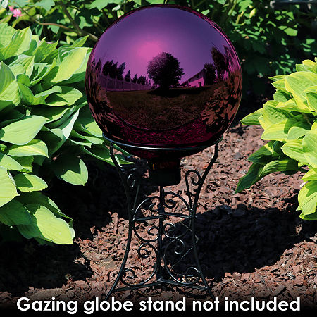 Net Health Shops Merlot Mirror Gazing Globe - 10 Inch 2-pc. Glass Yard Art, One Size, Purple