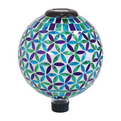 Net Health Shops Cool Blooms Mosaic Gazing Globe - 10 Inch Glass Yard Art