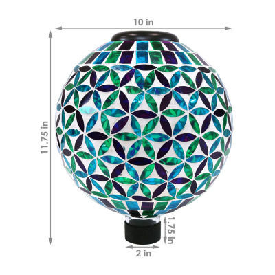 Net Health Shops Cool Blooms Mosaic Gazing Globe - 10 Inch Glass Yard Art