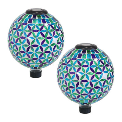 Net Health Shops Blooms Mosaic Gazing Globe - 10 Inch 2 pc. Glass Yard Art