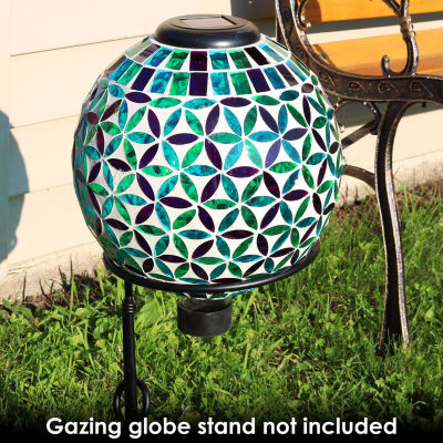 Net Health Shops Blooms Mosaic Gazing Globe - 10 Inch 2 pc. Glass Yard Art