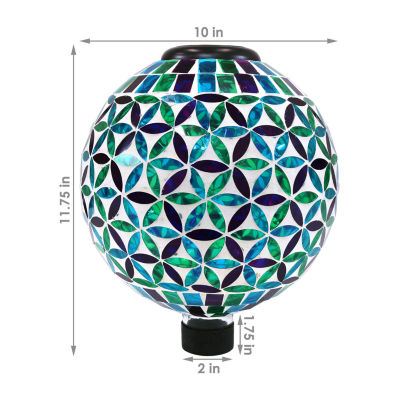 Net Health Shops Blooms Mosaic Gazing Globe - 10 Inch 2 pc. Glass Yard Art