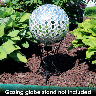 Net Health Shops Diamond Mosaic Gazing Globe - 10 Inch Glass Yard Art