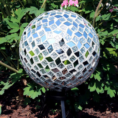 Net Health Shops Diamond Mosaic Gazing Ball - 10 Inch 2pc. Glass Yard Art