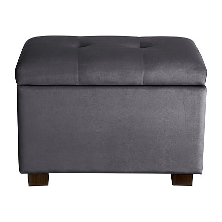 Asha Upholstered Ottoman, One Size, Gray