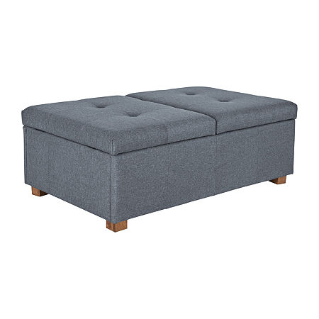 Yves Upholstered Ottoman, One Size, Gray