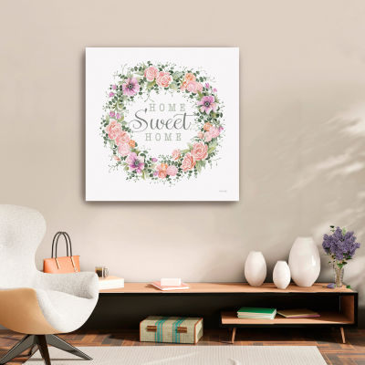 Lumaprints Sweet Home Floral Wreath Canvas Art