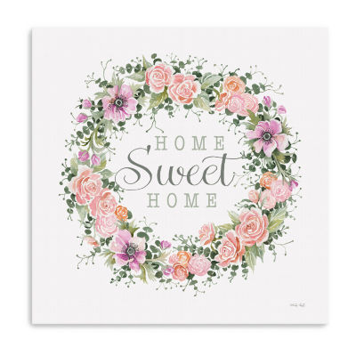 Lumaprints Sweet Home Floral Wreath Canvas Art