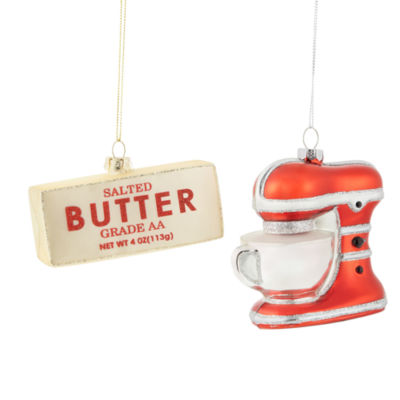 North Pole Trading Co. Butter & Mixer 2-pc. Christmas Ornament