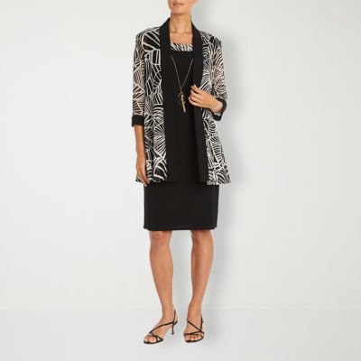 R & M Richards Jacket Dress With Removable Necklace