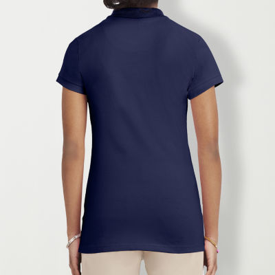 IZOD Womens Juniors Short Sleeve Polo Shirt