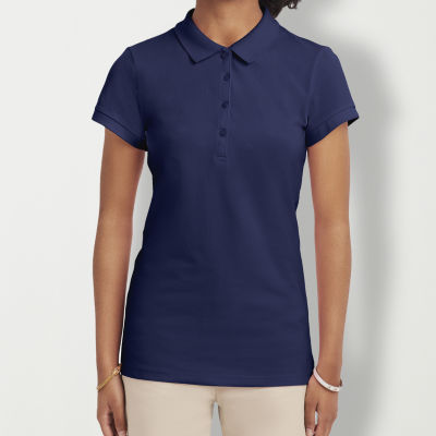 IZOD Womens Juniors Short Sleeve Polo Shirt