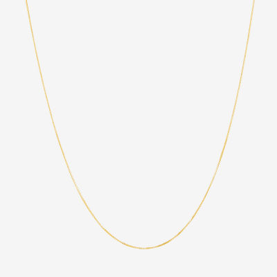 Womens 14K Gold 20 Inch Box Chain Necklace