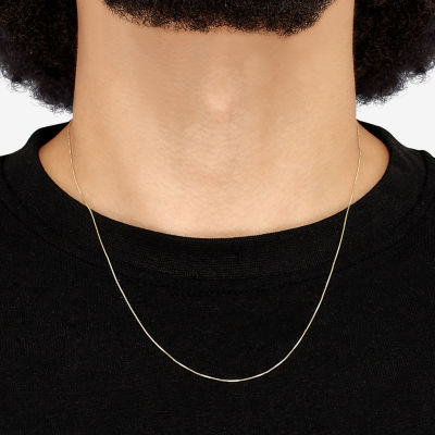 Womens 14K Gold 20 Inch Box Chain Necklace