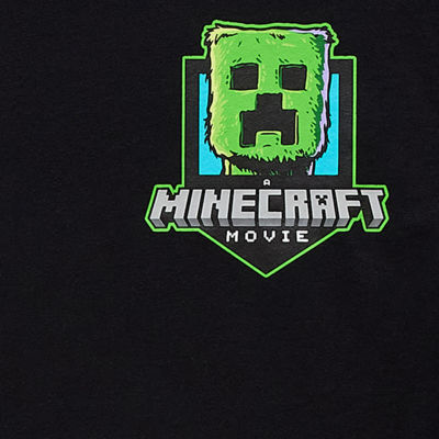 Little & Big Kid Boys Crew Neck Short Sleeve Regular Fit Minecraft Graphic T-Shirt