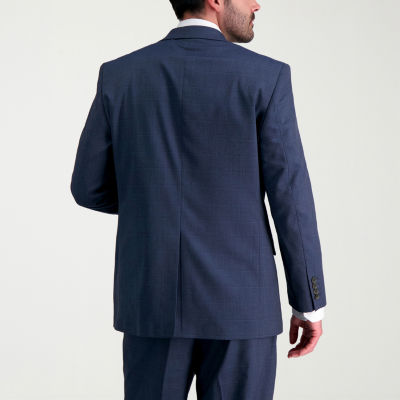 Haggar JMH Sharkskin Mens Stretch Fabric Classic Fit Windowpane Suit Jacket