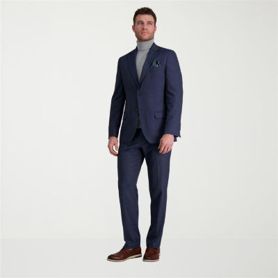 Haggar JMH Tailored Windowpane Mens Windowpane Classic Fit Flat Front Suit Pant