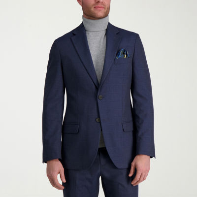Haggar JMH Tailored Windowpane Mens Stretch Fabric Classic Fit Suit Jacket