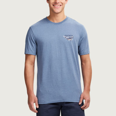 IZOD Saltwater Mens Crew Neck Short Sleeve Classic Fit Graphic T-Shirt