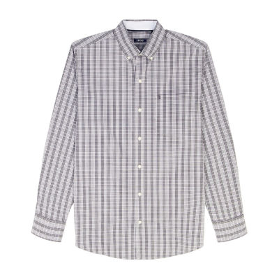 IZOD Performance Comfort Mens Long Sleeve Cuffed Classic Fit Stretch Fabric Button-Down Shirt