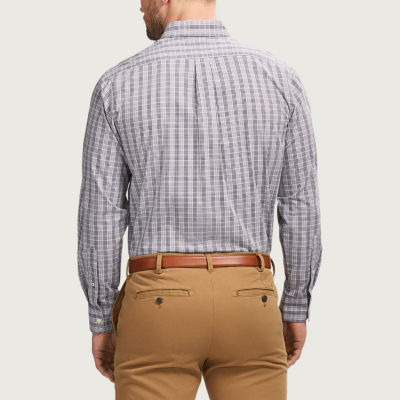 IZOD Performance Comfort Mens Long Sleeve Cuffed Classic Fit Stretch Fabric Button-Down Shirt