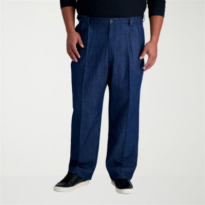 Haggar Men's Pleated Blue Jeans Haggar Stretch Denim Mens