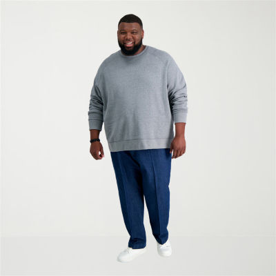 Haggar Stretch Denim Mens Classic Fit Big and Tall Flat Front Pant