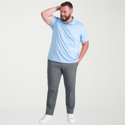 Haggar Cool Right Performance Flex Mens Straight Fit Big and Tall Flat Front Pant