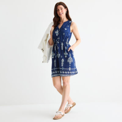 St. John's Bay Womens Sleeveless Shift Dress