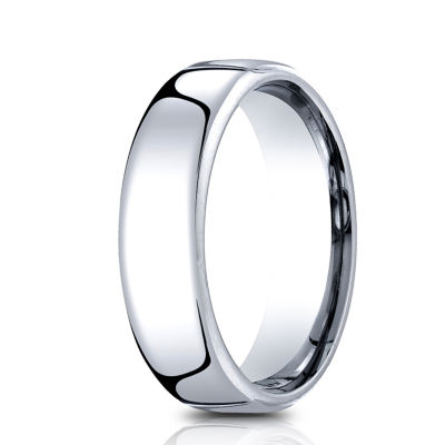 Mens Comfort Fit 6.5mm Polished Cobalt Wedding Band