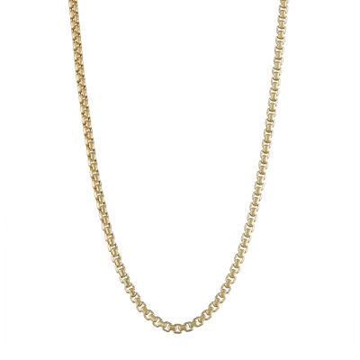 14K Gold Hollow Box Chain Necklace