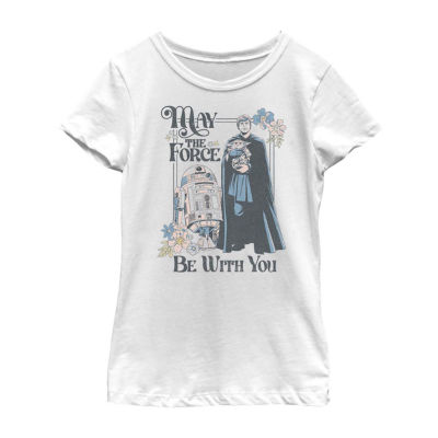 Little & Big Girls Crew Neck Short Sleeve Star Wars Graphic T-Shirt