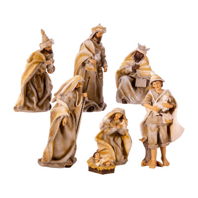 Kurt Adler 3-11.25-Inch Resin Nativity Set 7-pc. Christmas Figurine