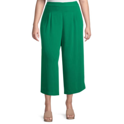 Liz Claiborne Plus Cropped Pants, Color: Hyper Green - JCPenney