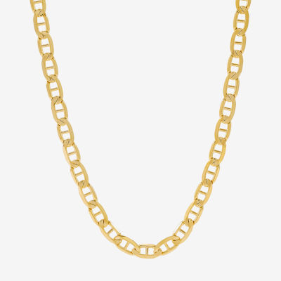 14K Gold Inch Solid Mariner Chain Necklace