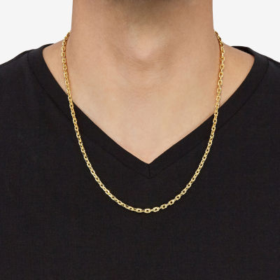 Made in Italy 14K Gold 22 Inch Semisolid Link Chain Necklace