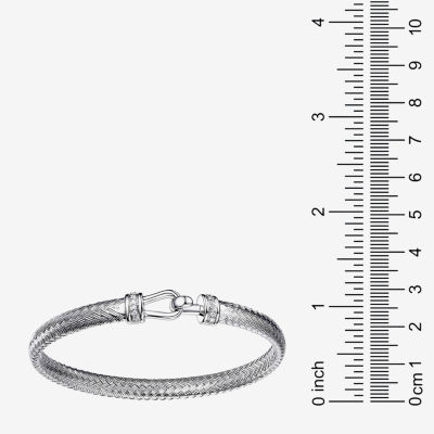 Paris 1901 By Charles Garnier White Cubic Zirconia Sterling Silver Bangle Bracelet