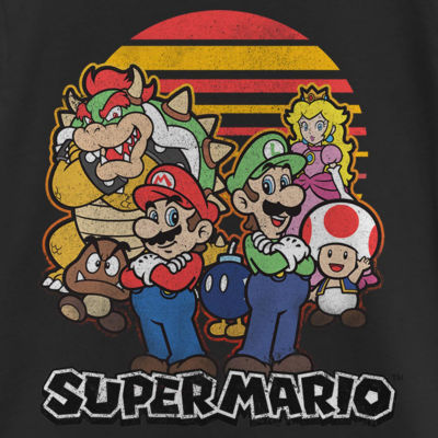 Little & Big Kid Girls Crew Neck Short Sleeve Regular Fit Super Mario Graphic T-Shirt