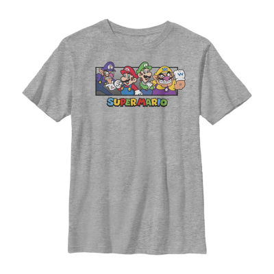 Little & Big Boys Crew Neck Short Sleeve Super Mario Graphic T-Shirt