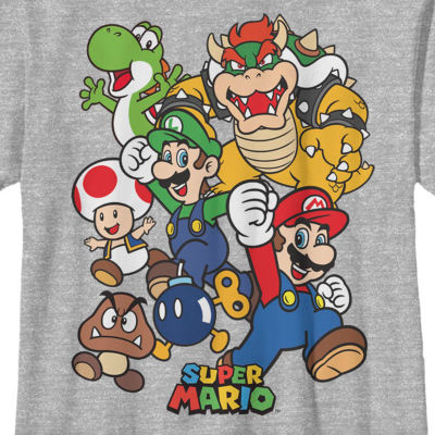 Little & Big Boys Crew Neck Short Sleeve Super Mario Graphic T-Shirt