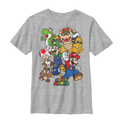 Little & Big Boys Crew Neck Short Sleeve Super Mario Graphic T-Shirt