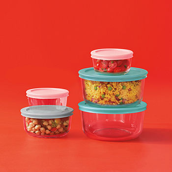 Pyrex Simply Store 10 Piece Glass Storage Bakeware Set with Assorted  Colored Lids 1091198 - The Home Depot