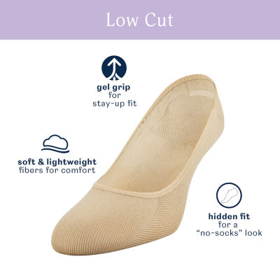 Peds Low Cut 4 Pair Multi-Pack Plus Tall Liner Socks - Womens