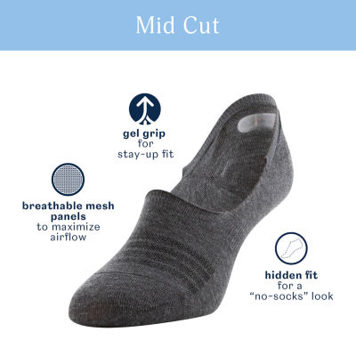 Peds Mid Cut 6 Pair Multi-Pack Breathable Liner Socks - Womens