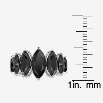 Womens Genuine Black Onyx Sterling Silver Marquise Cocktail Ring