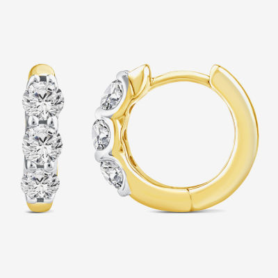 (Si2/ H) 1 CT. T.W. Lab Grown White Diamond 10K Gold 14mm Hoop Earrings