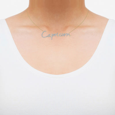 Capricorn Womens 1/3 CT. T.W. Natural White Diamond 14K Gold Over Silver Pendant Necklaces