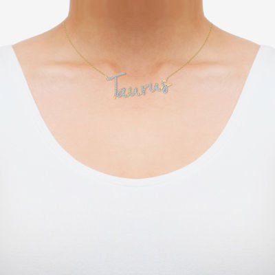 Taurus Womens 1/3 CT. T.W. Natural White Diamond 14K Gold Over Silver Pendant Necklaces