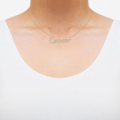 Cancer Womens 1/3 CT. T.W. Natural White Diamond 14K Gold Over Silver Pendant Necklaces